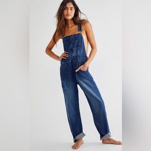 NWT, Free People Ziggy Denim Overalls, Size Medium